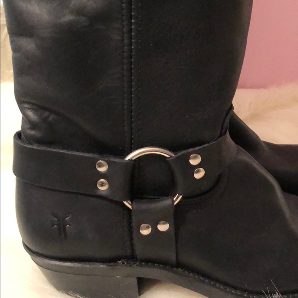 Frye Black Leather Combat Boots - Picture 2 of 8